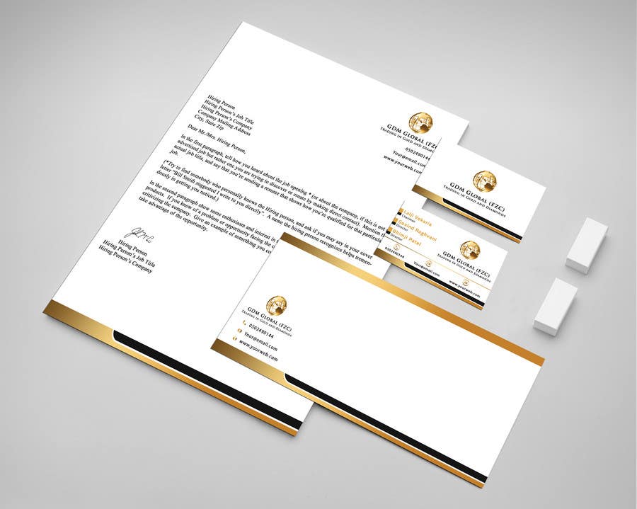 Kilpailutyö #29 kilpailussa                                                 Design of Business Cards and Letterhead for GDM Global (FZC) Ltd
                                            