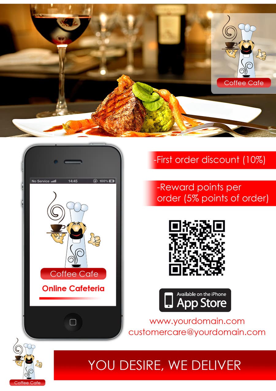 Proposition n°11 du concours                                                 Design a Brochure for Restaurants (iPhone App & Website Ordering)
                                            