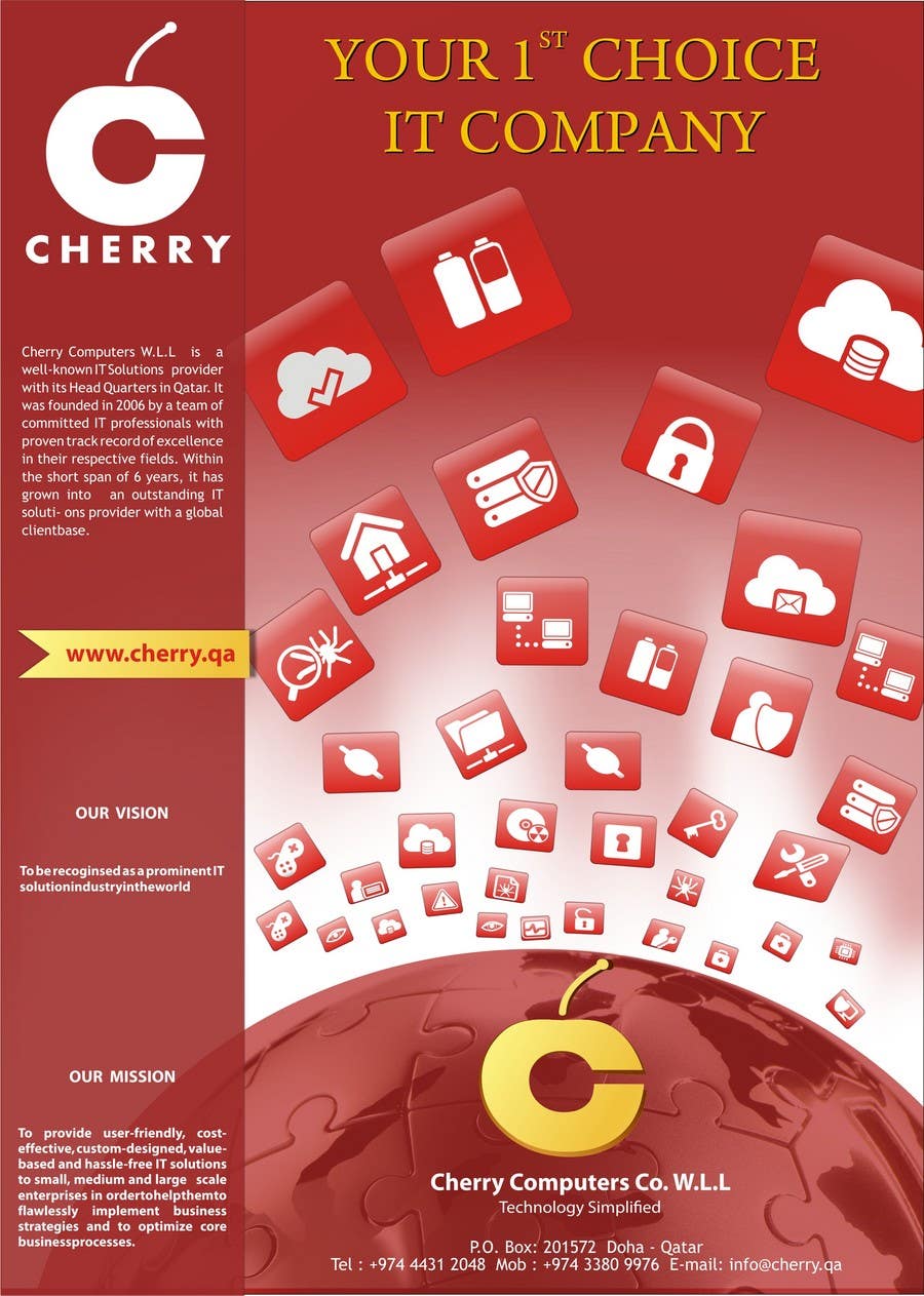 Penyertaan Peraduan #45 untuk                                                 Brochure Design for Cherry Computers Co. W.L.L.
                                            