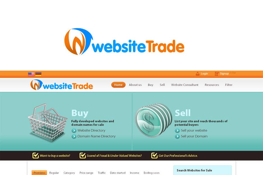 Intrarea #395 pentru concursul „                                                Logo Design for Website Trade Ltd
                                            ”