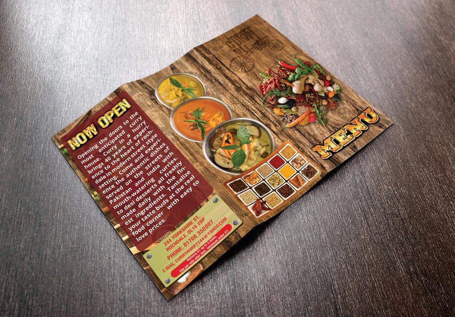 
                                                                                                            Penyertaan Peraduan #                                        32
                                     untuk                                         Design a Brochure(A4 FOLDED)  FOR Curry Hurry
                                    
