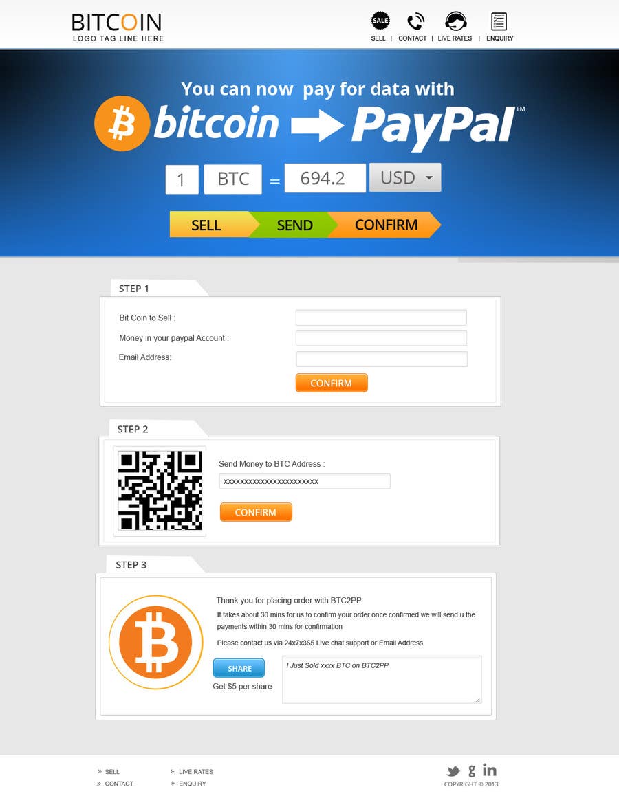 Bài tham dự cuộc thi #29 cho                                                 Design a Website Mockup for BitCoin Website (One Page)
                                            
