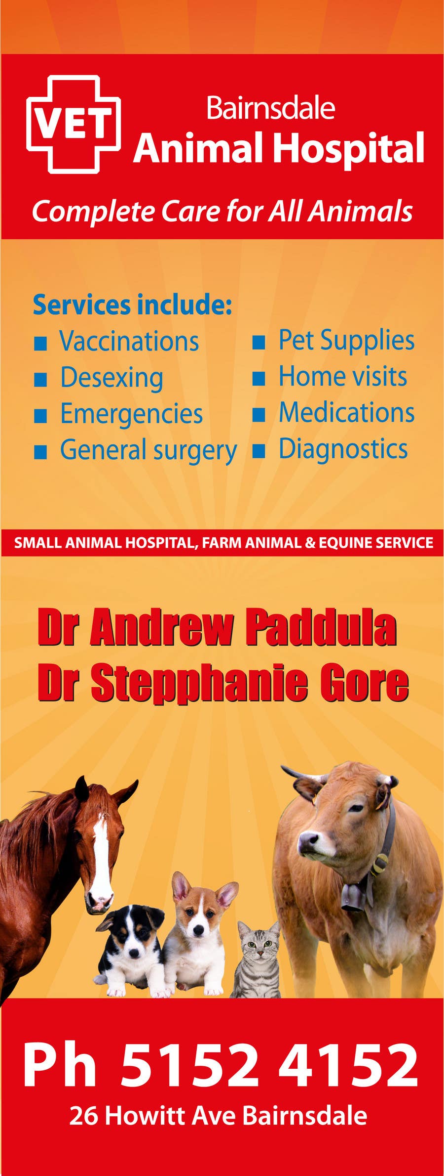 Contest Entry #33 for                                                 Graphic Design for Bairnsdale Animal Hospital
                                            