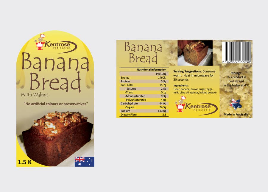 Intrarea #82 pentru concursul „                                                Banana bread packaging label design
                                            ”