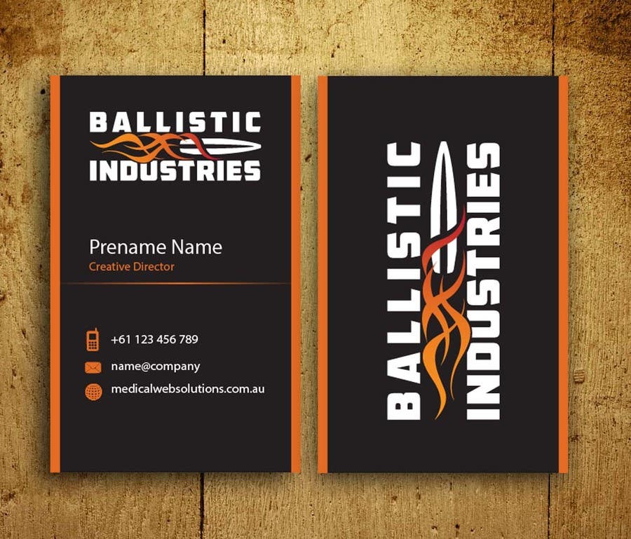Kilpailutyö #62 kilpailussa                                                 Business Cards for a Firearms Business - Ballistic Industries
                                            