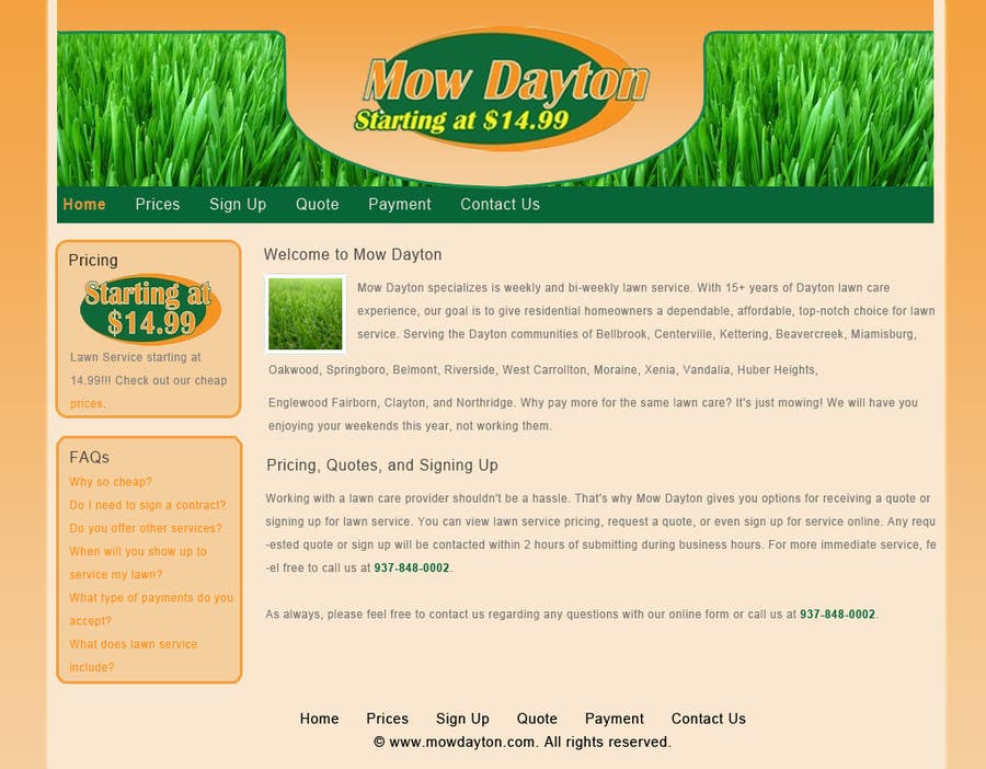 Proposition n°9 du concours                                                 Build a Website for Mow Dayton
                                            