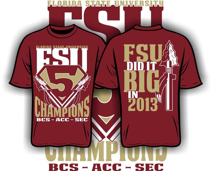 Konkurrenceindlæg #7 for                                                 Design a T-Shirt for FSU BCS Champs
                                            
