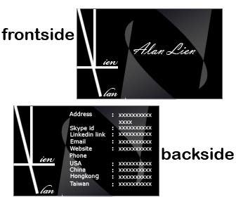 Intrarea #20 pentru concursul „                                                Business Card Design for Alan Lien
                                            ”