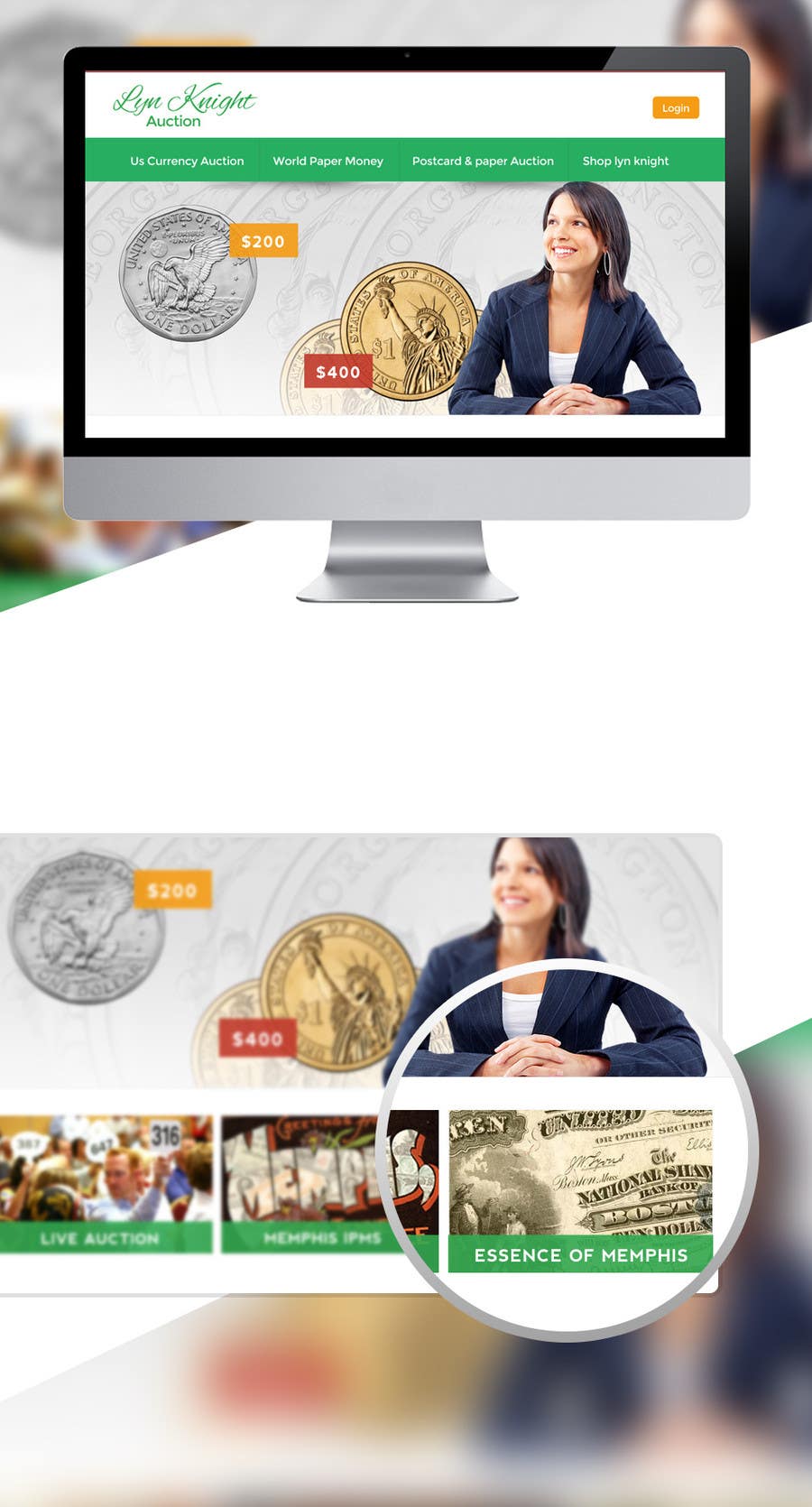 Penyertaan Peraduan #9 untuk                                                 Redesign an Existing Website for a Currency Auction & Store
                                            