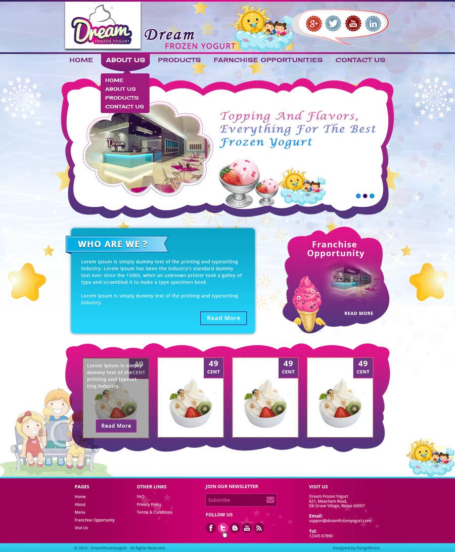 Proposition n°33 du concours                                                 Yogurt website Home page
                                            