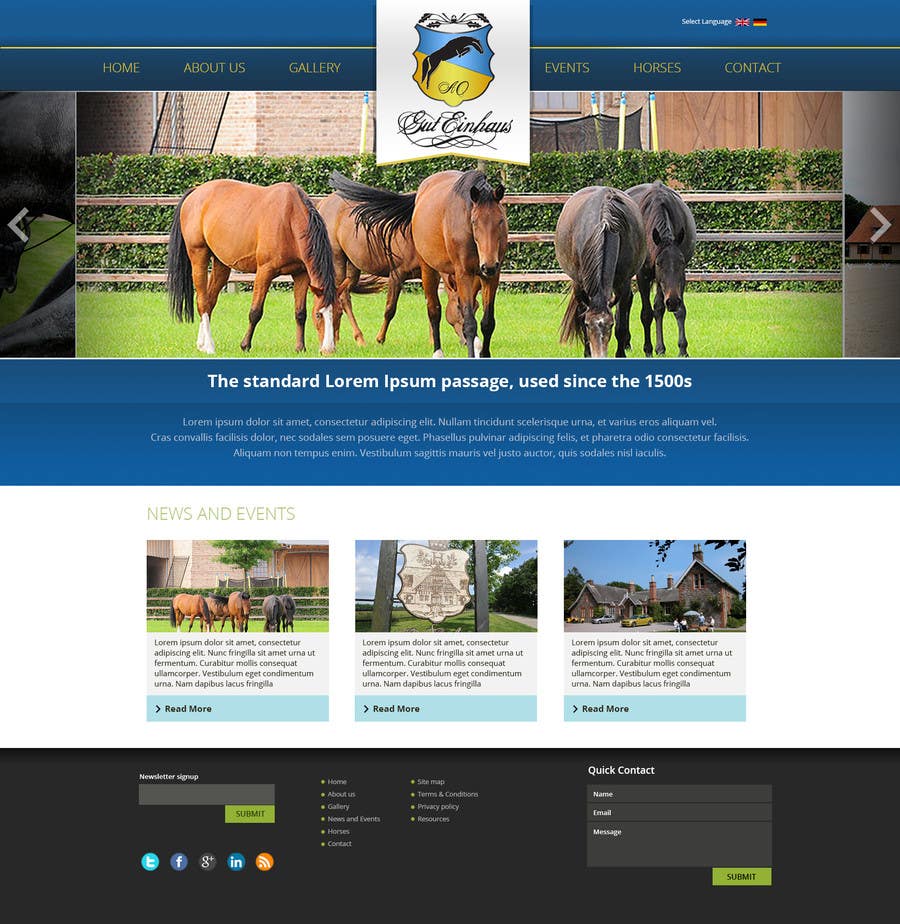 Konkurrenceindlæg #30 for                                                 Design a Website Mockup for Horse Stable
                                            
