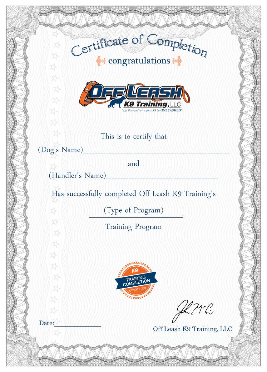 Contest Entry #72 for                                                 Design a Certificate of Completion For Dog Training Business
                                            