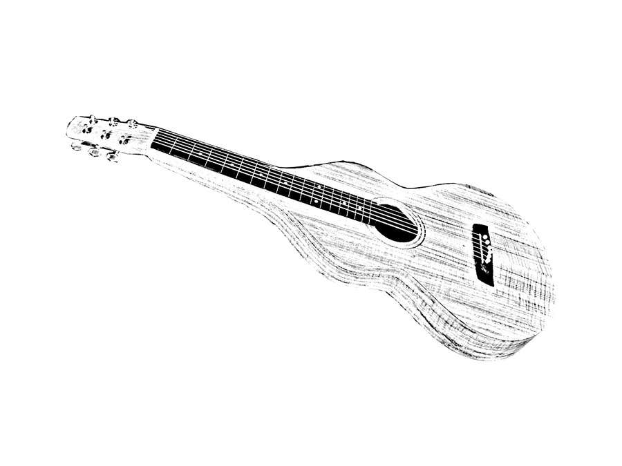 Kilpailutyö #38 kilpailussa                                                 B&W vector sketch drawing of a guitar from photo
                                            