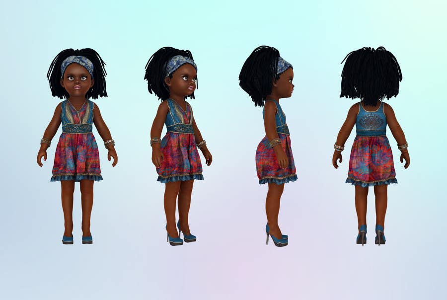Kilpailutyö #1 kilpailussa                                                 Design a Beautiful Black Girl Doll
                                            