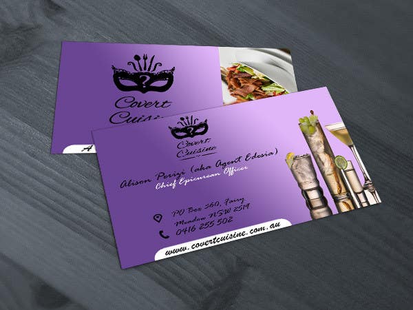 Kilpailutyö #2 kilpailussa                                                 Design some Business Cards for Covert Cuisine
                                            