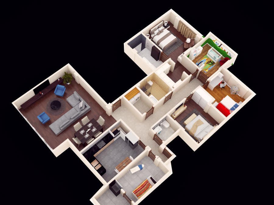 Participación en el concurso Nro.26 para                                                 Apartment unit interior 3d design
                                            