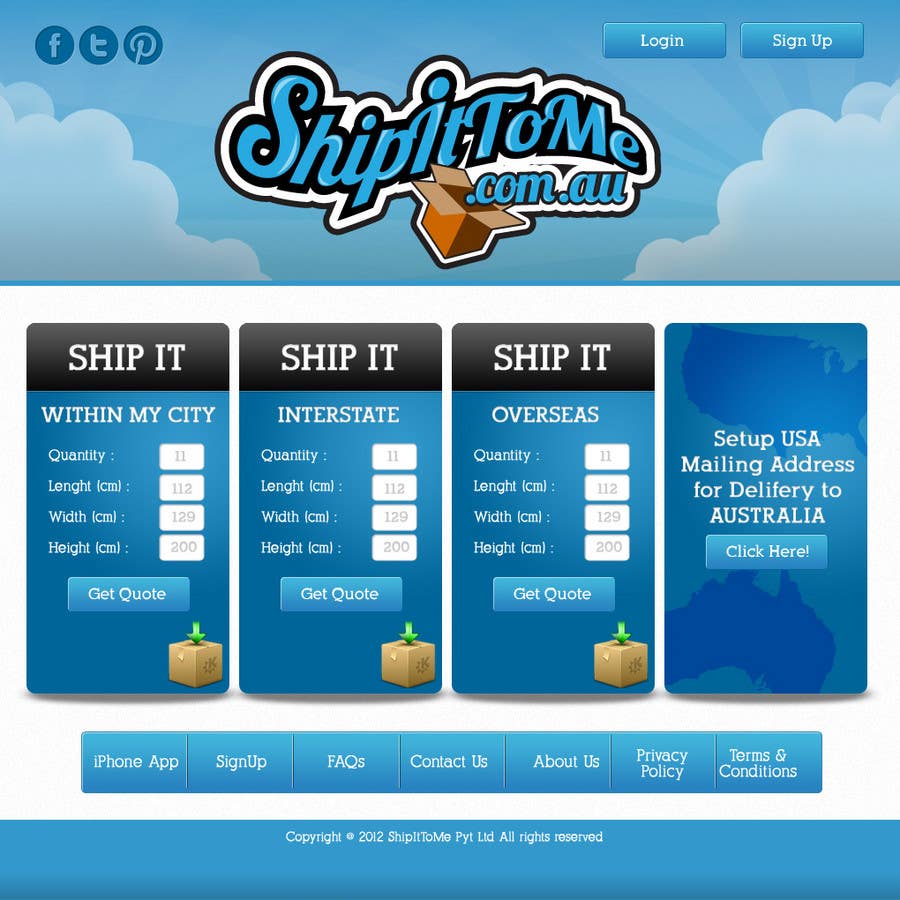 
                                                                                                                        Proposition n°                                            43
                                         du concours                                             Graphic Design for ShipItToMe - Logo, Business Card & HomePage Design
                                        