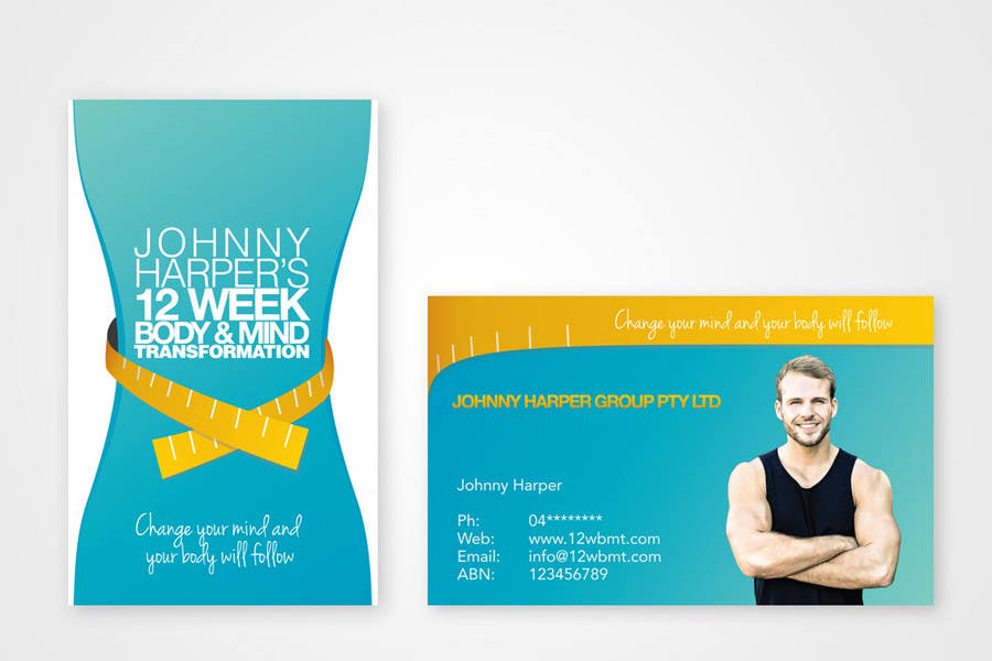 Intrarea #13 pentru concursul „                                                Business Card Design for Johnny Harper's 12 Week Body & Mind Transformation
                                            ”
