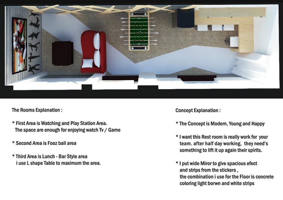 Contest Entry #3 for                                                 Design a cool lunch/break-out area (Interior Design)
                                            