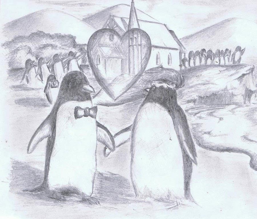
                                                                                                                        Proposition n°                                            34
                                         du concours                                             Drawing / cartoon for wedding invite with penguins near the surf
                                        