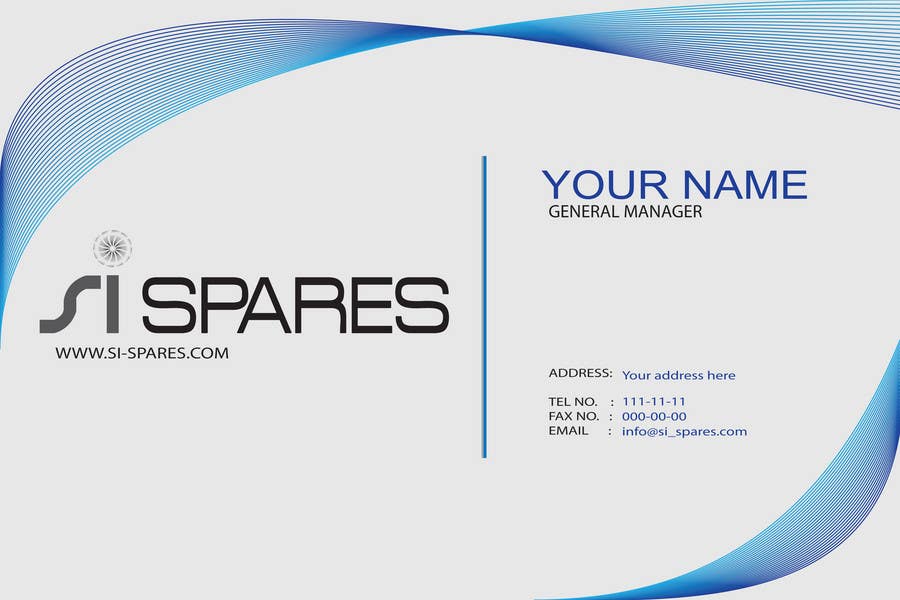#76. pályamű a(z)                                                  Business Card Design for SI - Spares
                                             versenyre