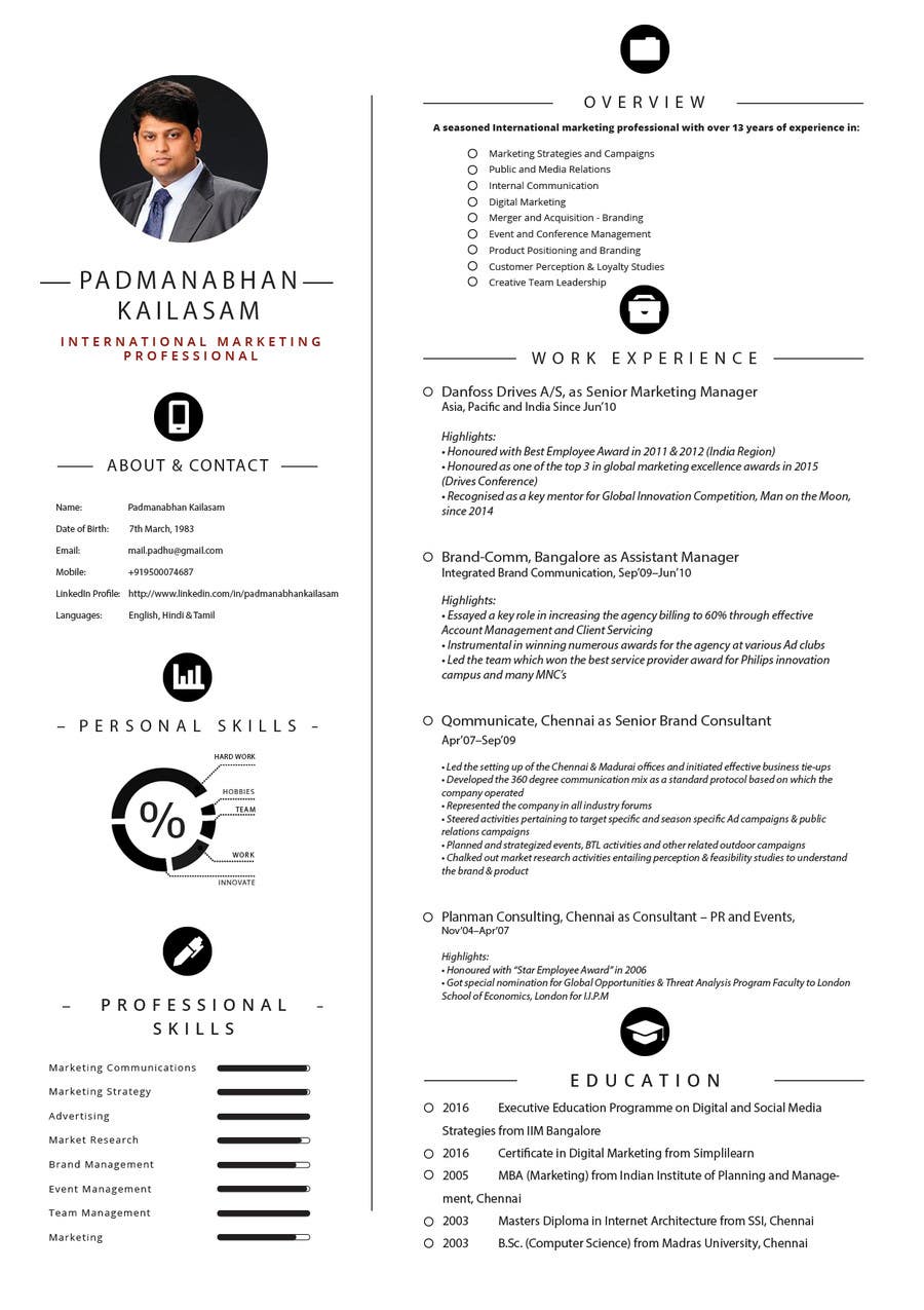 Entry 3 By Vitalinalitvin For Design An Infographic Resume Cv