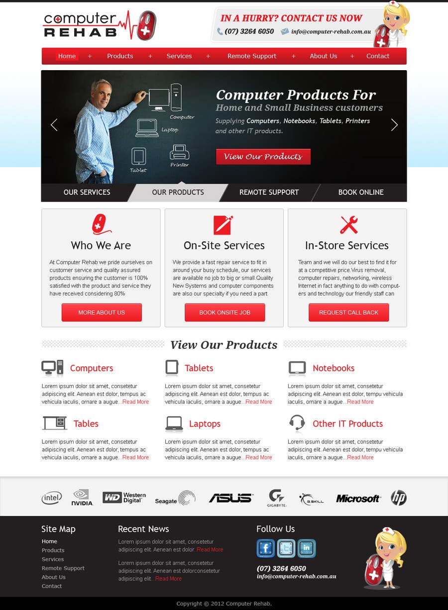 Proposition n°9 du concours                                                 Website Design for Computer Rehab
                                            
