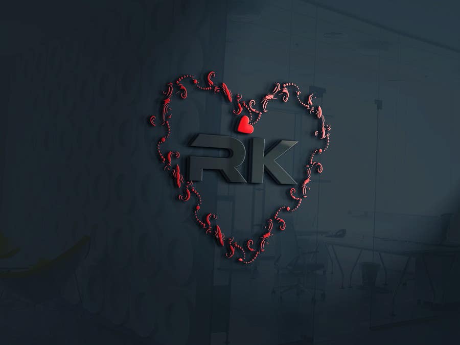 Rk logo with circle rounded negative space design Vector Image