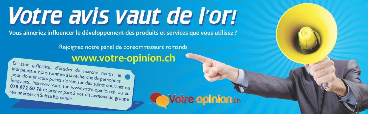 
                                                                                                                        Penyertaan Peraduan #                                            81
                                         untuk                                             Advertisement Design for www.votre-opinion.ch
                                        