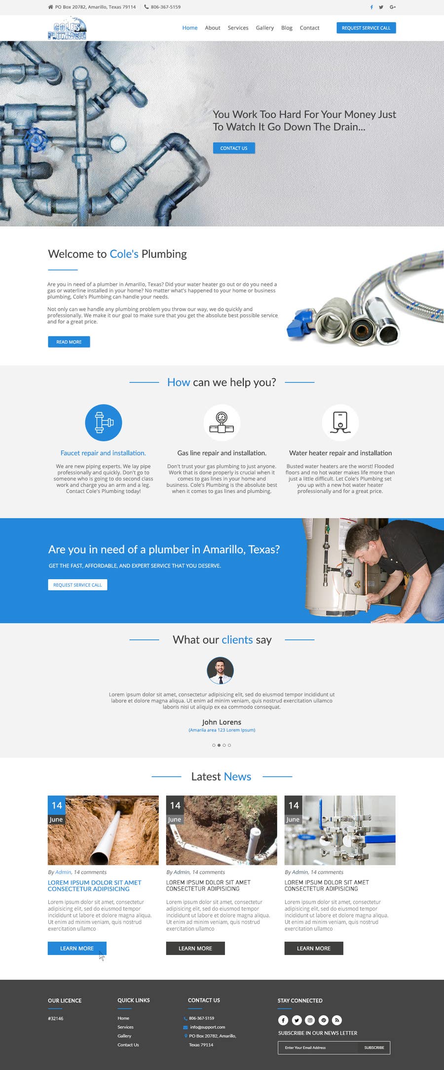 Contest Entry #25 for                                                 Design a Website Mockup for Plumbing Company
                                            