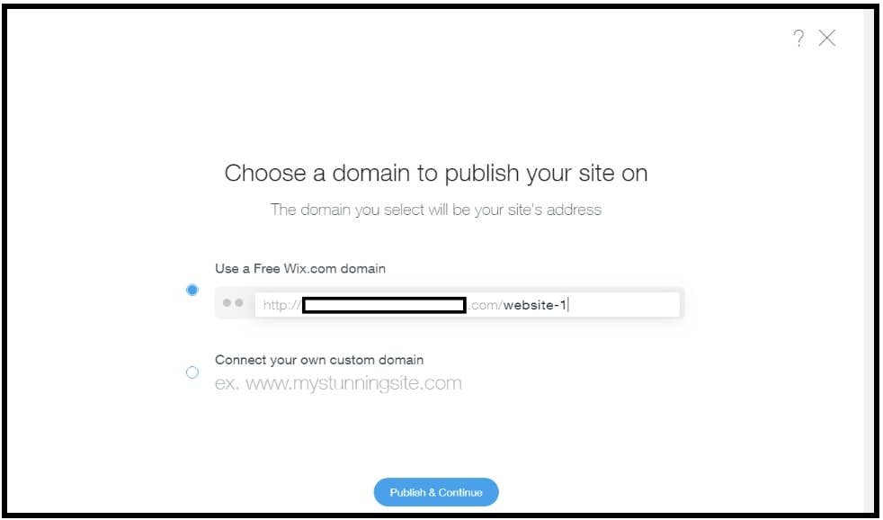 wix website choosing domain
