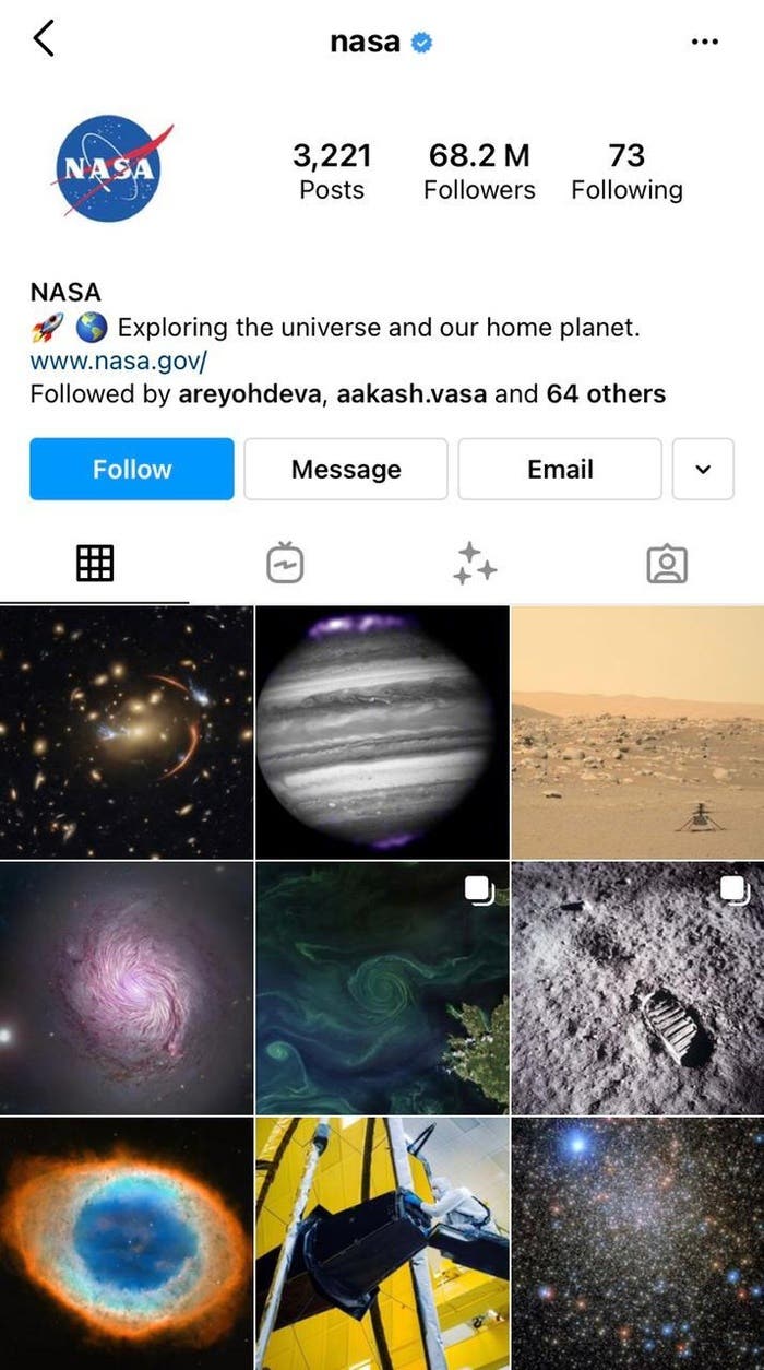 NASA Instagram Posts of 9 Planets