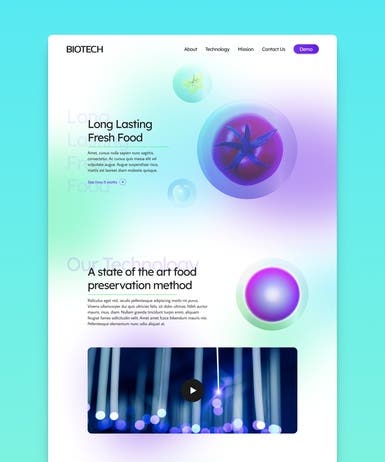 Biotech Startup Sample Page Design