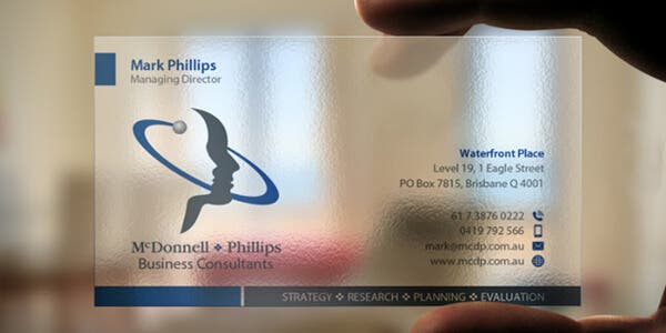Transparent design for modern business card Ndiwano